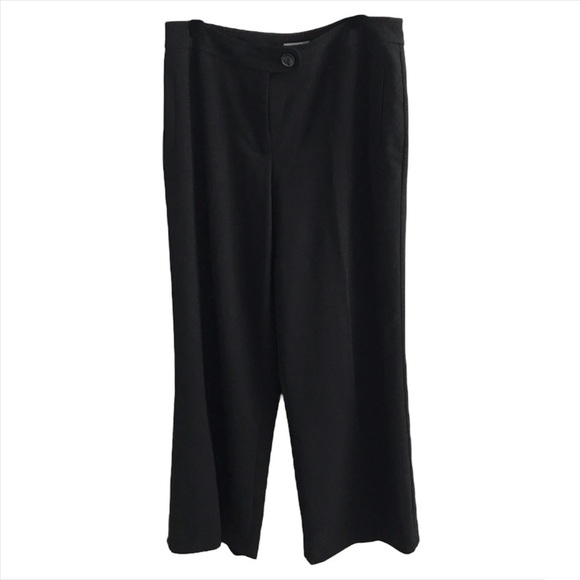 Investments Women’s Straight / Wide Leg Trouser Pant Black Linen-Feel 16 Reg - Picture 1 of 11